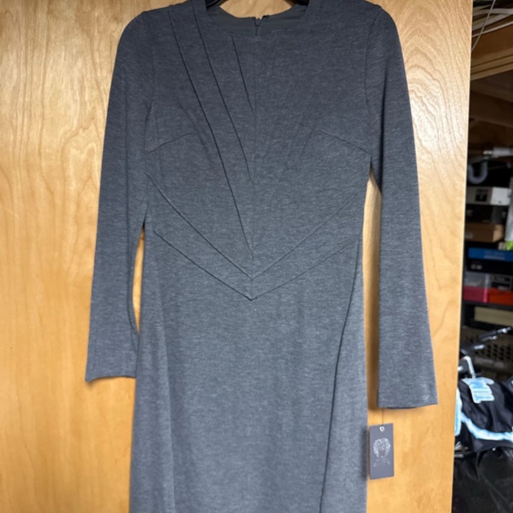 Elegant Gray Long Sleeve Dress